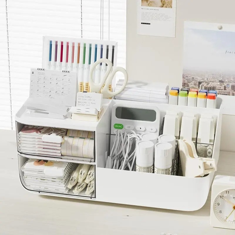 Desk Setup Organizer - Large Capacity Multifunctional Desk Organizer with
