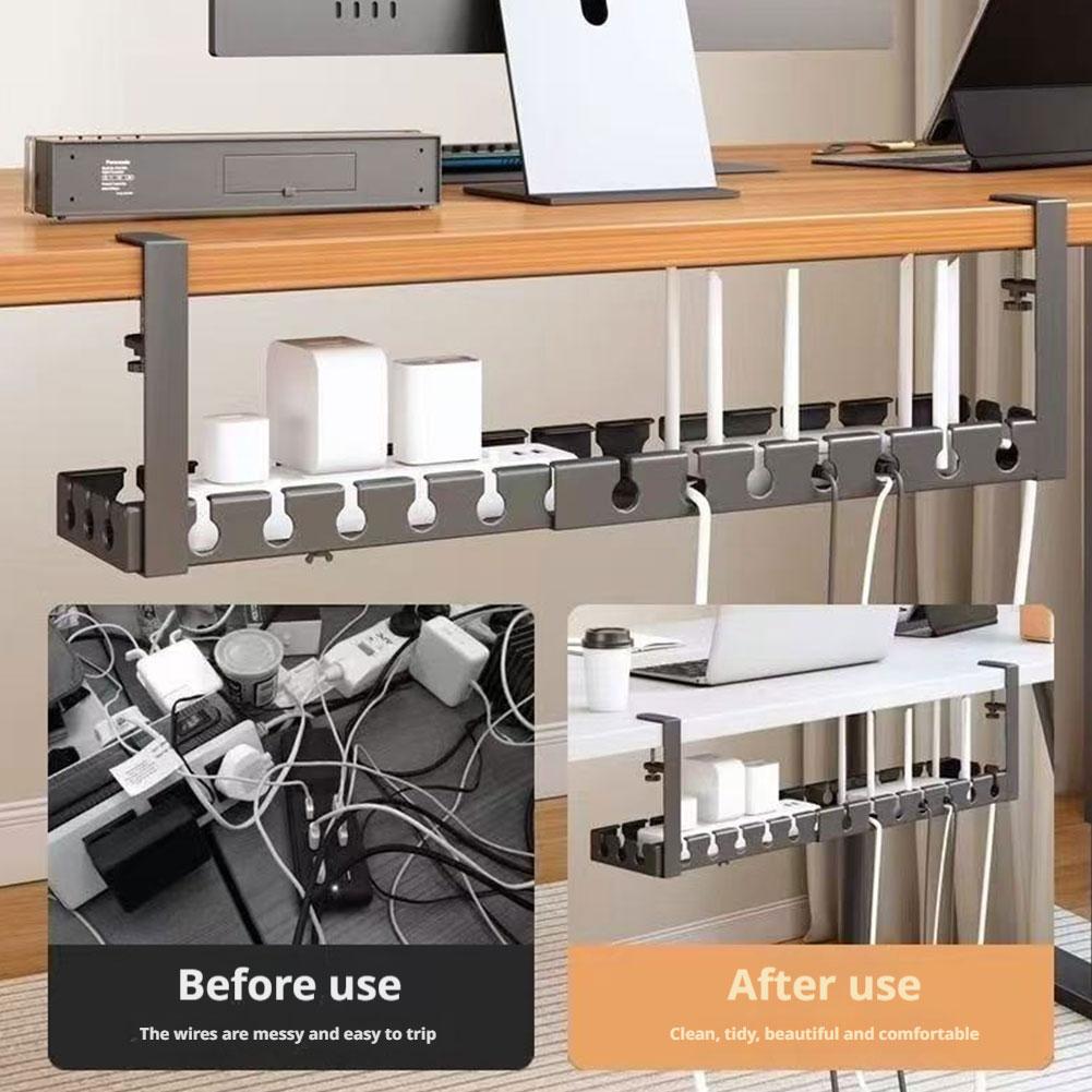 Desk Setup Organizer - Extendable Under Desk Cable Management No