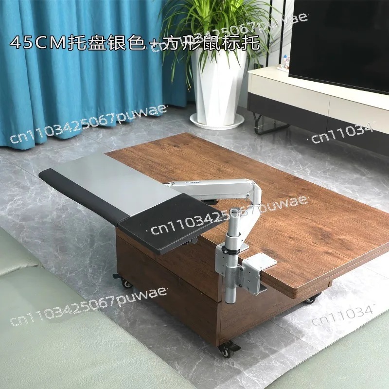 L Shaped Desk Setup - Rotatable Retractable Mechanical Arm Lift Bracket
