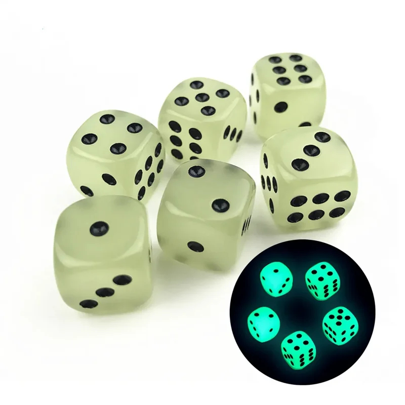 Desk Setup Dark - 6-36Pcs 14mm Luminous Dice 6 Sided