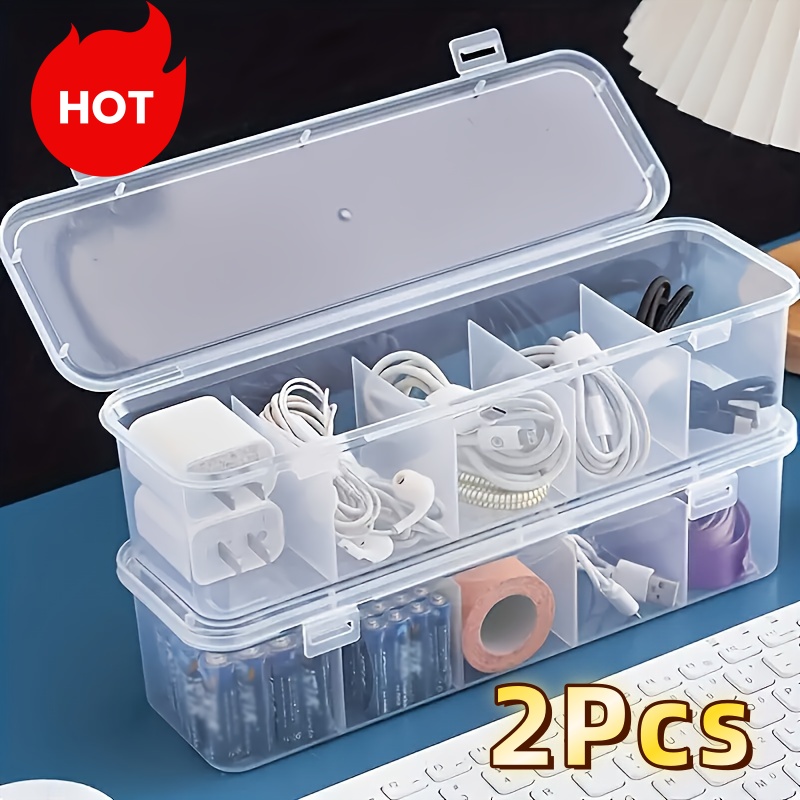 Desk Setup Organizer - 2Pcs Large Cable Management Box with