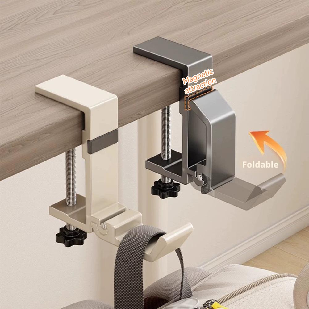 Desk Setup Organizer - No Drill Foldable Desk Hook Clamp