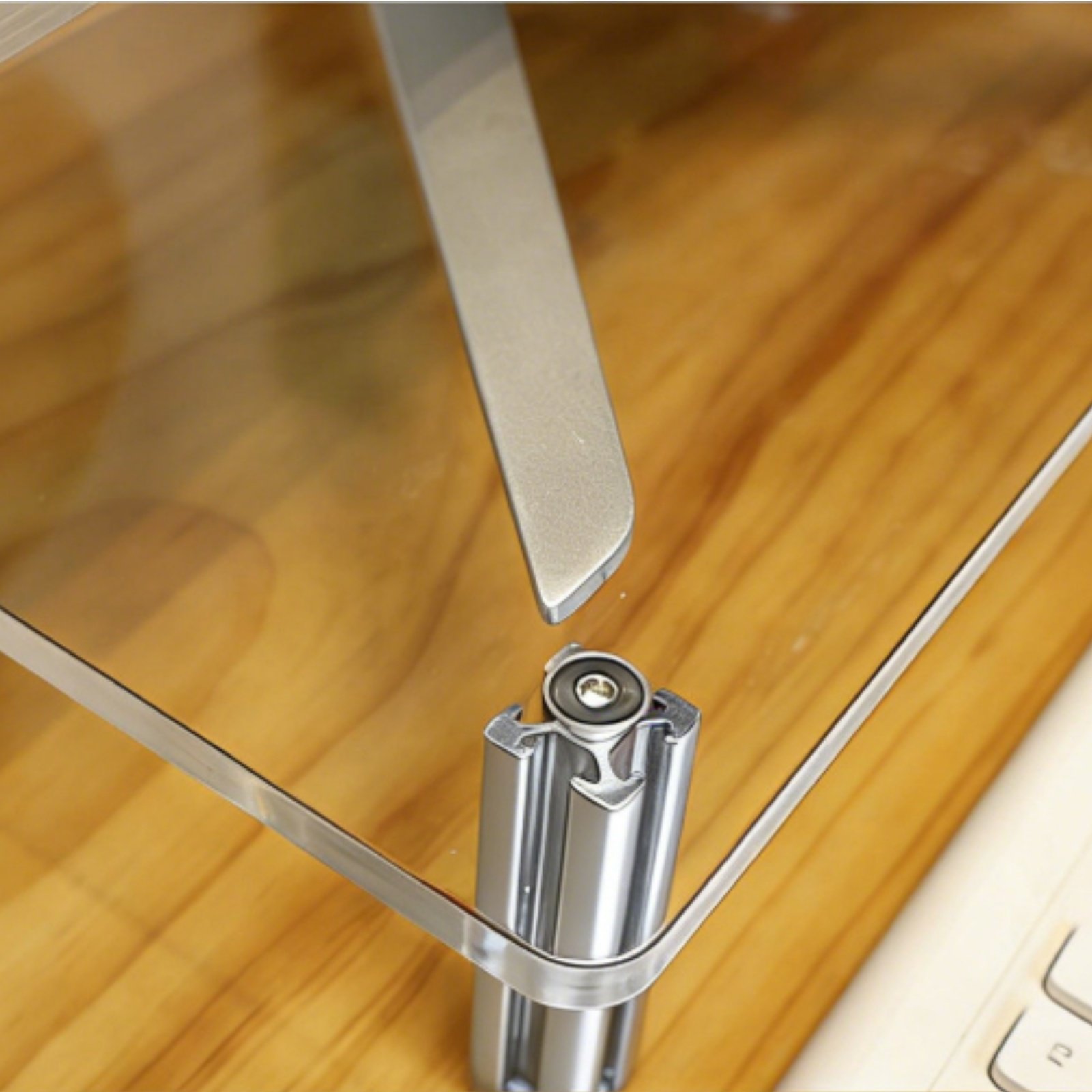 Desk Setup Organizer - Acrylic Monitor Stand Easy to Spotless