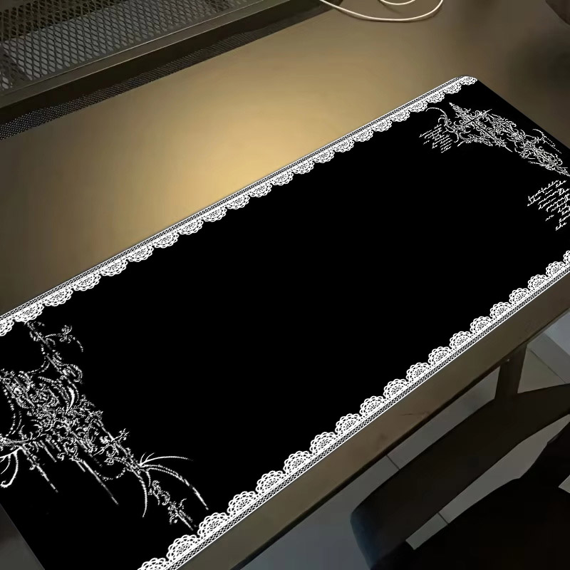 Mouse Pad Dark Style Lace Edge - Desk Setup Dark 评论和价格