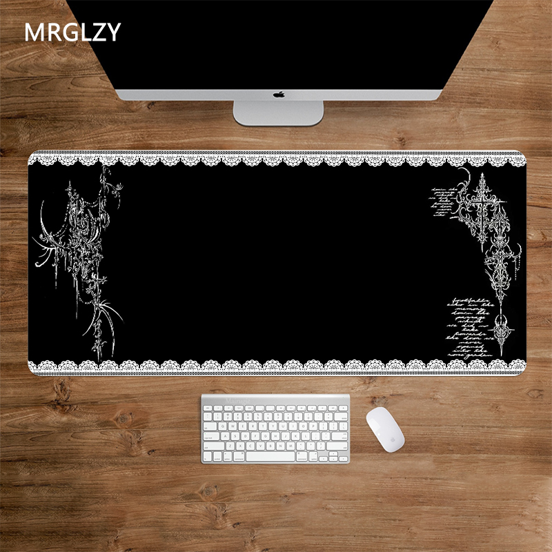 Mouse Pad Dark Style Lace Edge - Desk Setup Dark 评论和价格