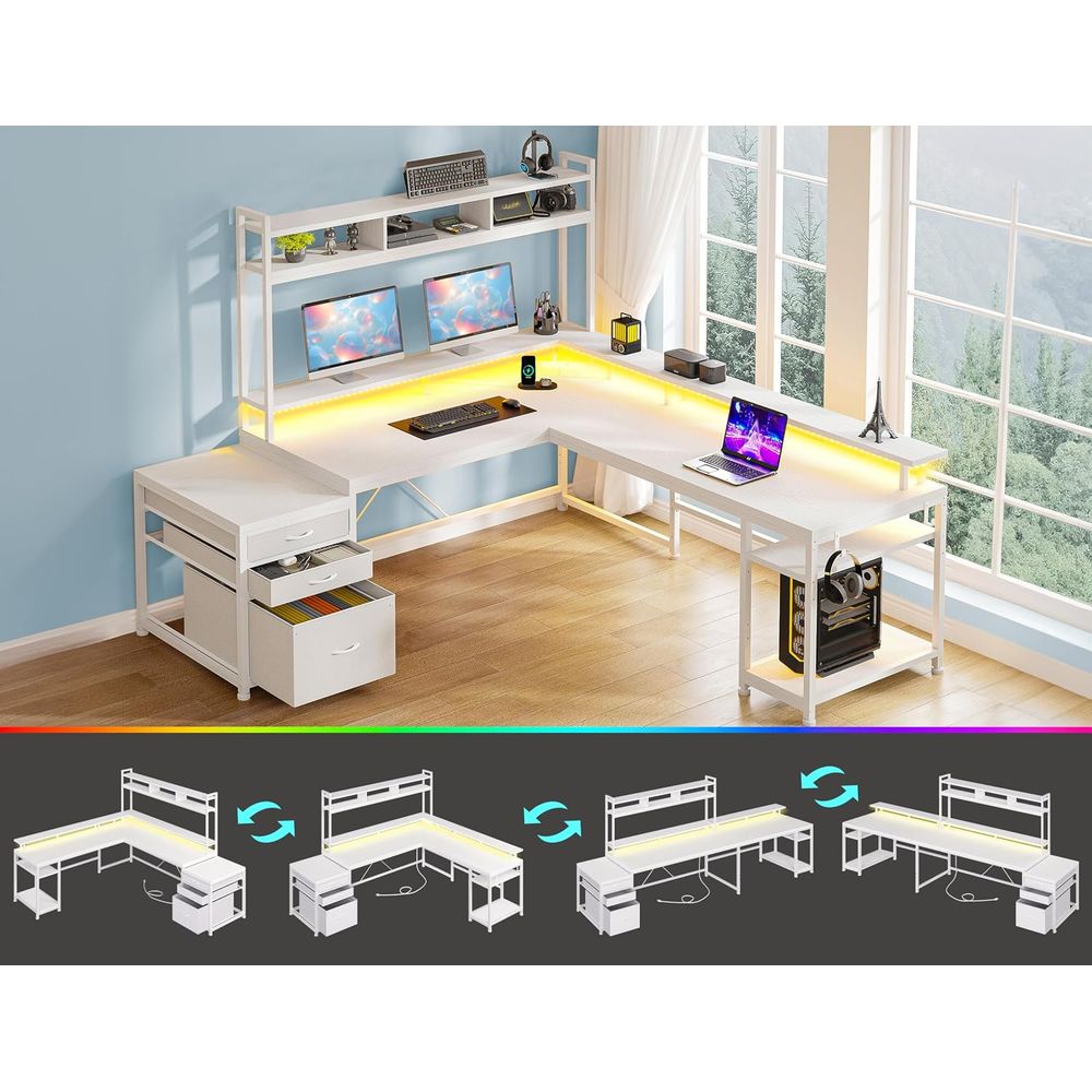 104-inch L-Shaped Desk for Dua - L Shaped Desk Setup 评论和价格