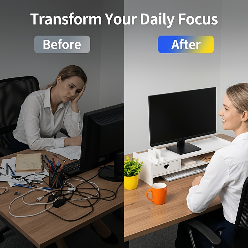 Minimalist White PVC Monitor S - Desk Setup Accessories 评论和价格