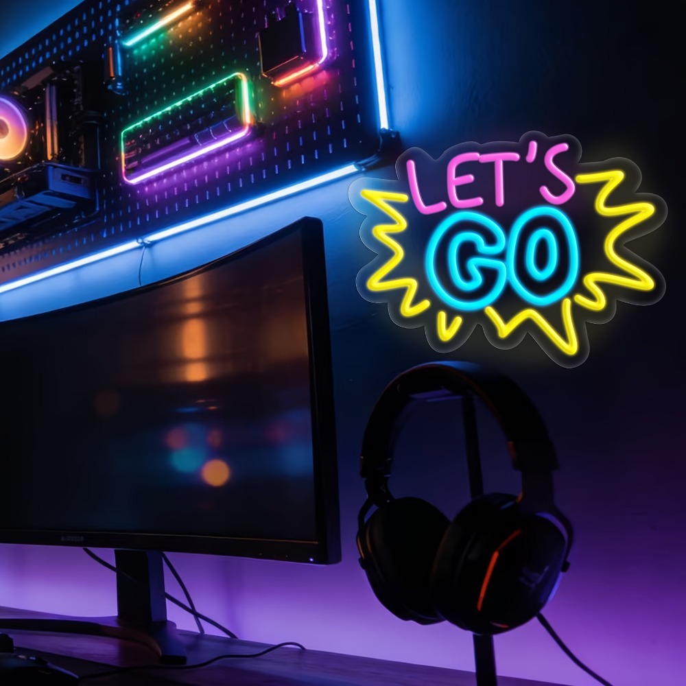LET'S GO Multicolor LED Neon S - Desk Setup Inspiration 评论和价格