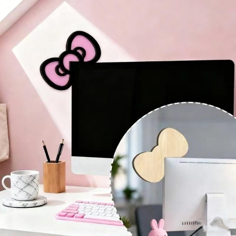 New 1/2Pcs Wooden Bowknot PC A - Desk Setup Accessories 评论和价格