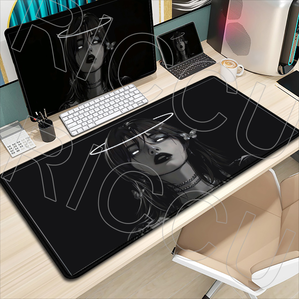 Anime Girl Black Dark style Nu - Desk Setup Dark 评论和价格