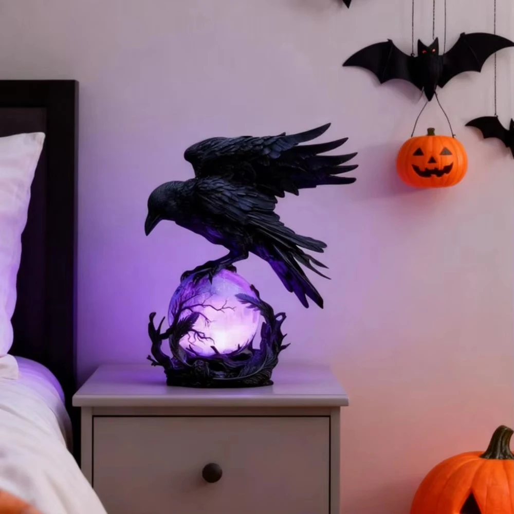 Creative Gothic Raven LED Lamp - Desk Setup Dark 评论和价格