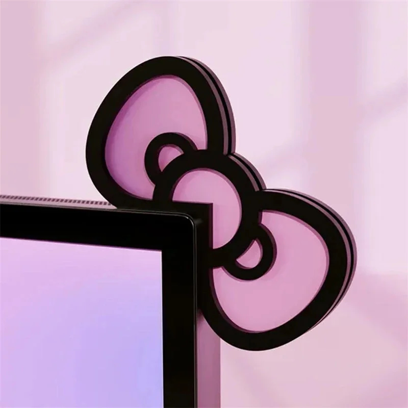 Kawaii Pink Acrylic Bow Monito - Desk Setup Accessories 评论和价格