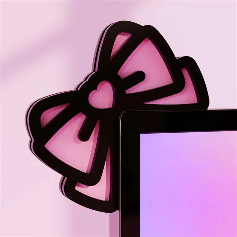 Kawaii Pink Acrylic Bow Monito - Desk Setup Accessories 评论和价格