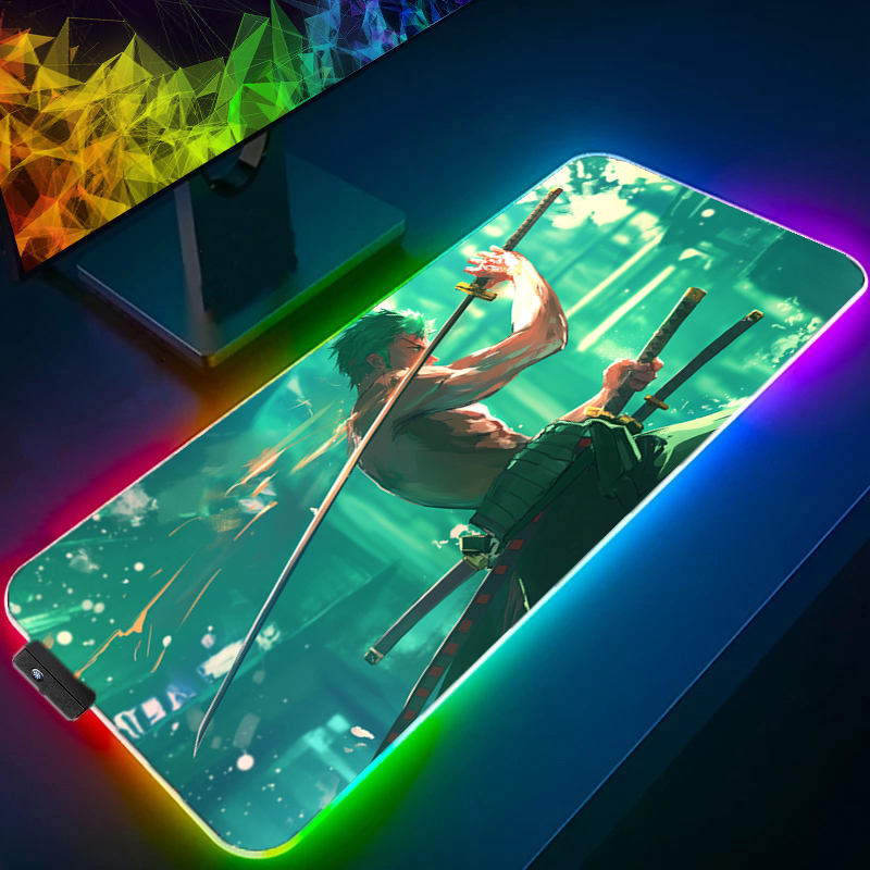ONE PIECE Zoro Mouse Pad RGB G - Desk Setup Accessories 评论和价格