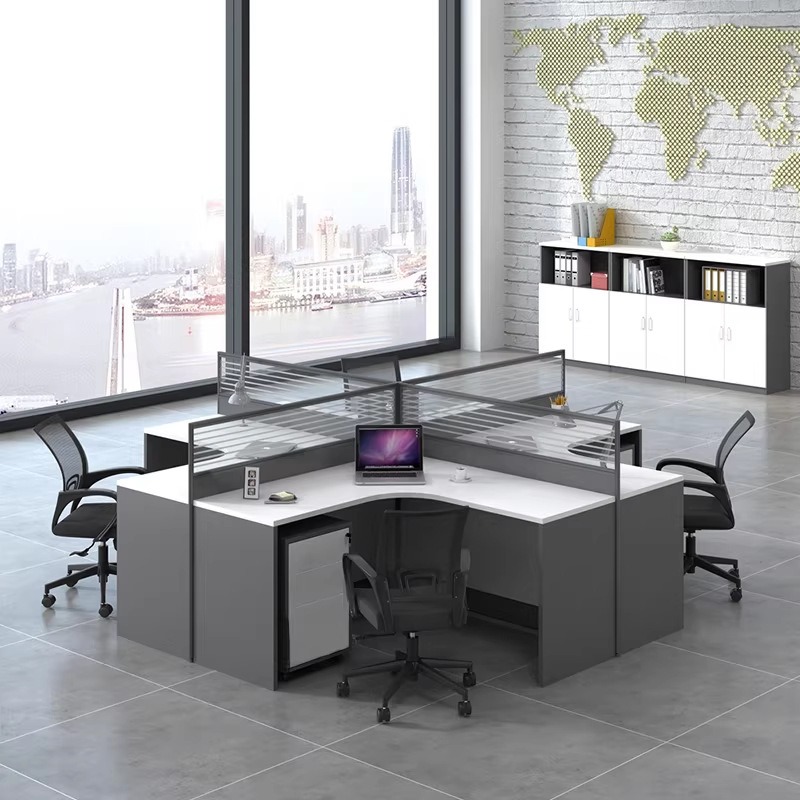 White Office Desk for 2 4 or 6 - L Shaped Desk Setup 评论和价格