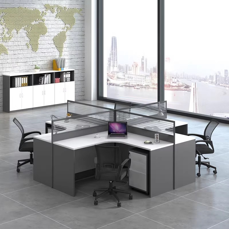 White Office Desk for 2 4 or 6 - L Shaped Desk Setup 评论和价格