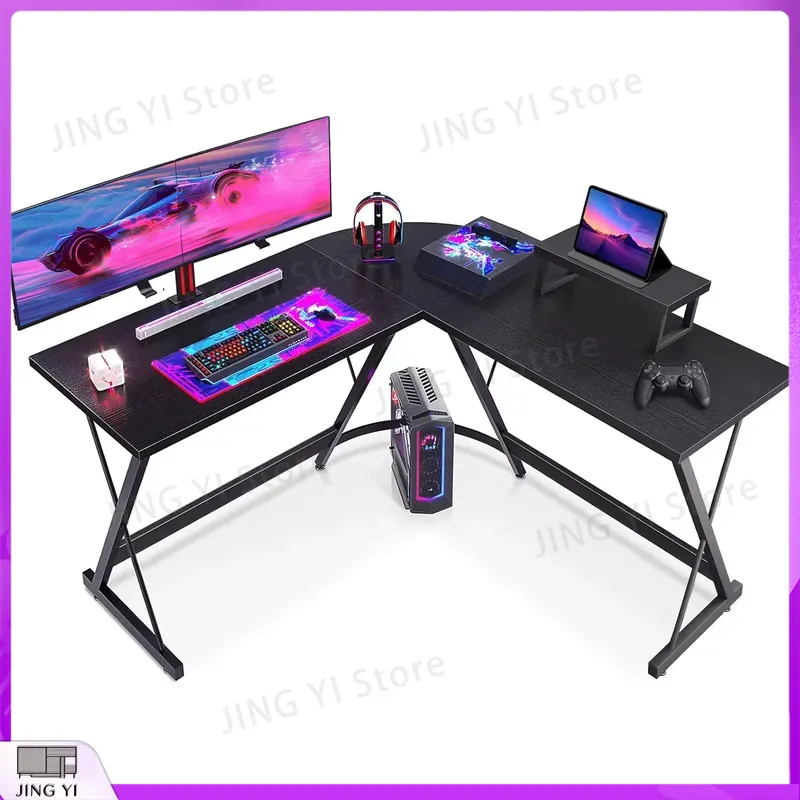 L Shaped Gaming Desk with Moni - L Shaped Desk Setup 评论和价格