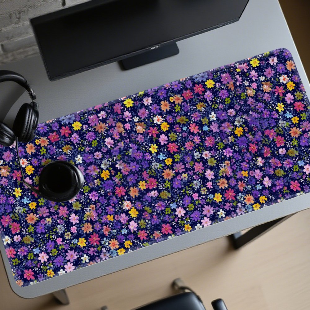 Floral Pattern Desk Mat Large  - Desk Setup Dark 评论和价格