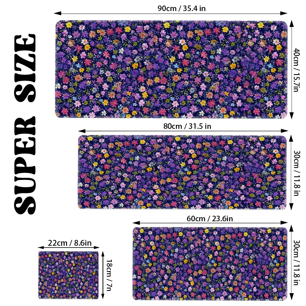 Floral Pattern Desk Mat Large  - Desk Setup Dark 评论和价格