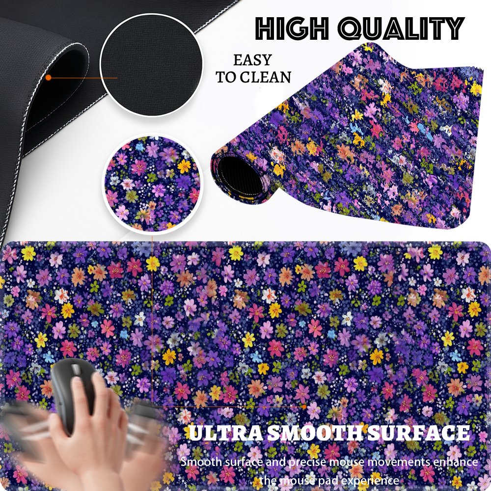 Floral Pattern Desk Mat Large  - Desk Setup Dark 评论和价格