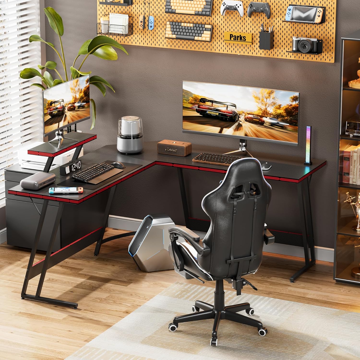 L-Shaped Adjustable Gaming Des - L Shaped Desk Setup 评论和价格