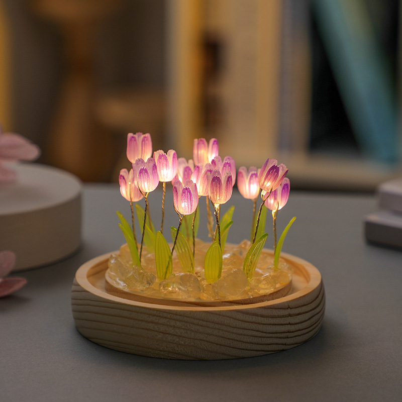 Handmade Tulip Night Lght Hand - Desk Setup Lighting 评论和价格