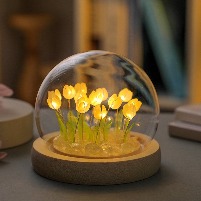 Handmade Tulip Night Lght Hand - Desk Setup Lighting 评论和价格