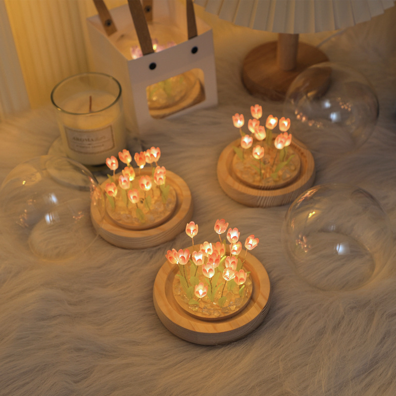 Handmade Tulip Night Lght Hand - Desk Setup Lighting 评论和价格