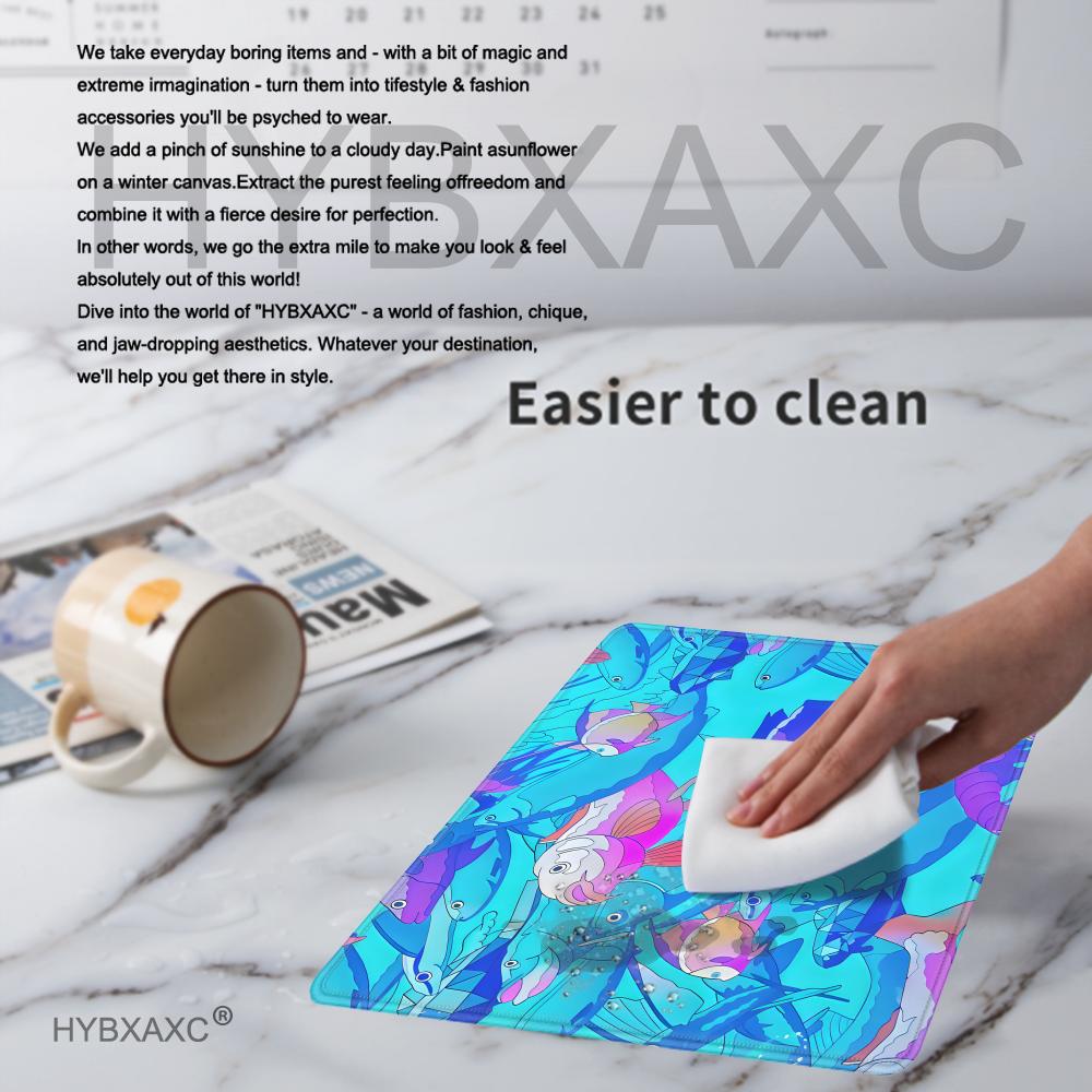 HYBXAXC Mouse Pad Cute Fish De - Desk Setup Blue 评论和价格