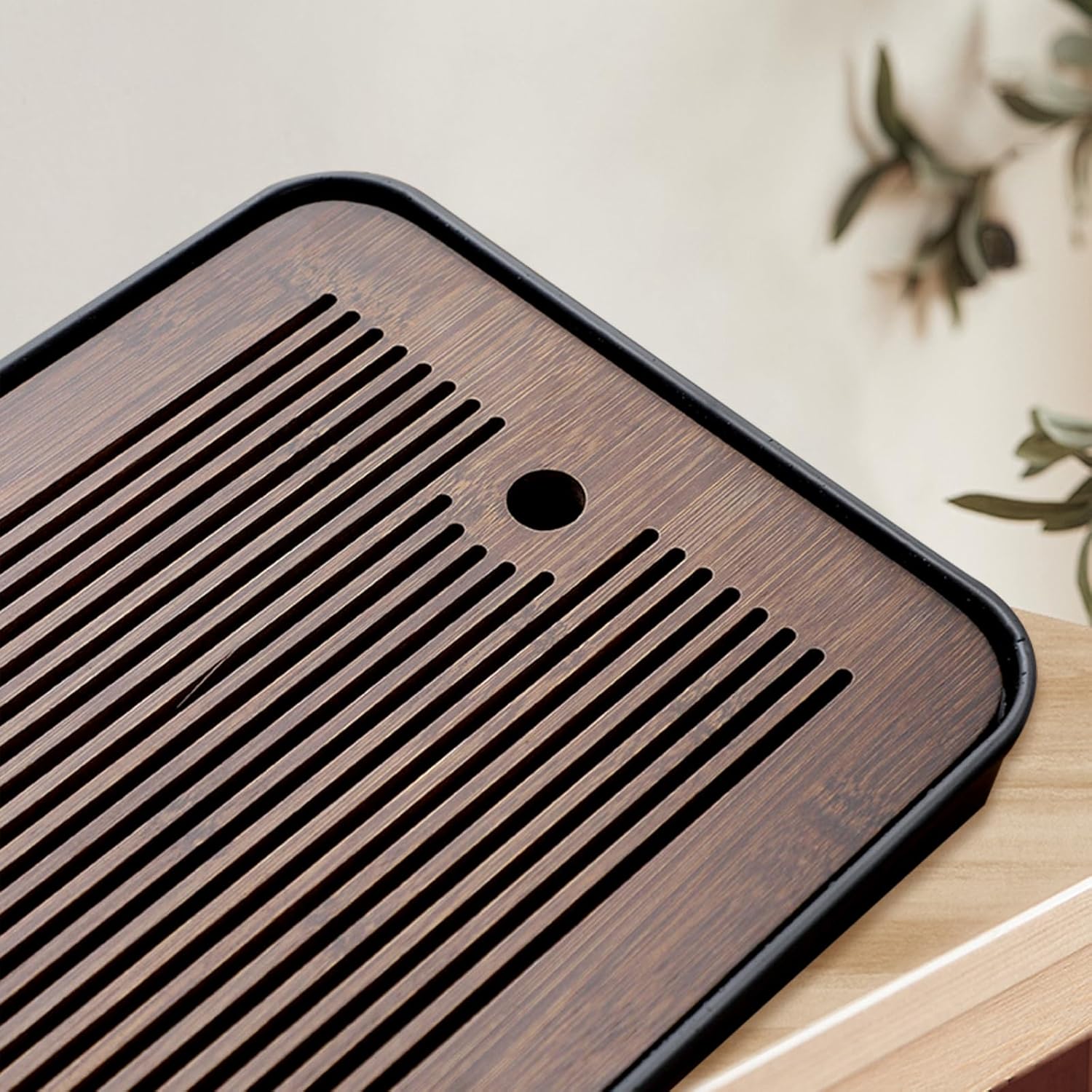 Natural Bamboo Tea Tray with H - Desk Setup Clean 评论和价格