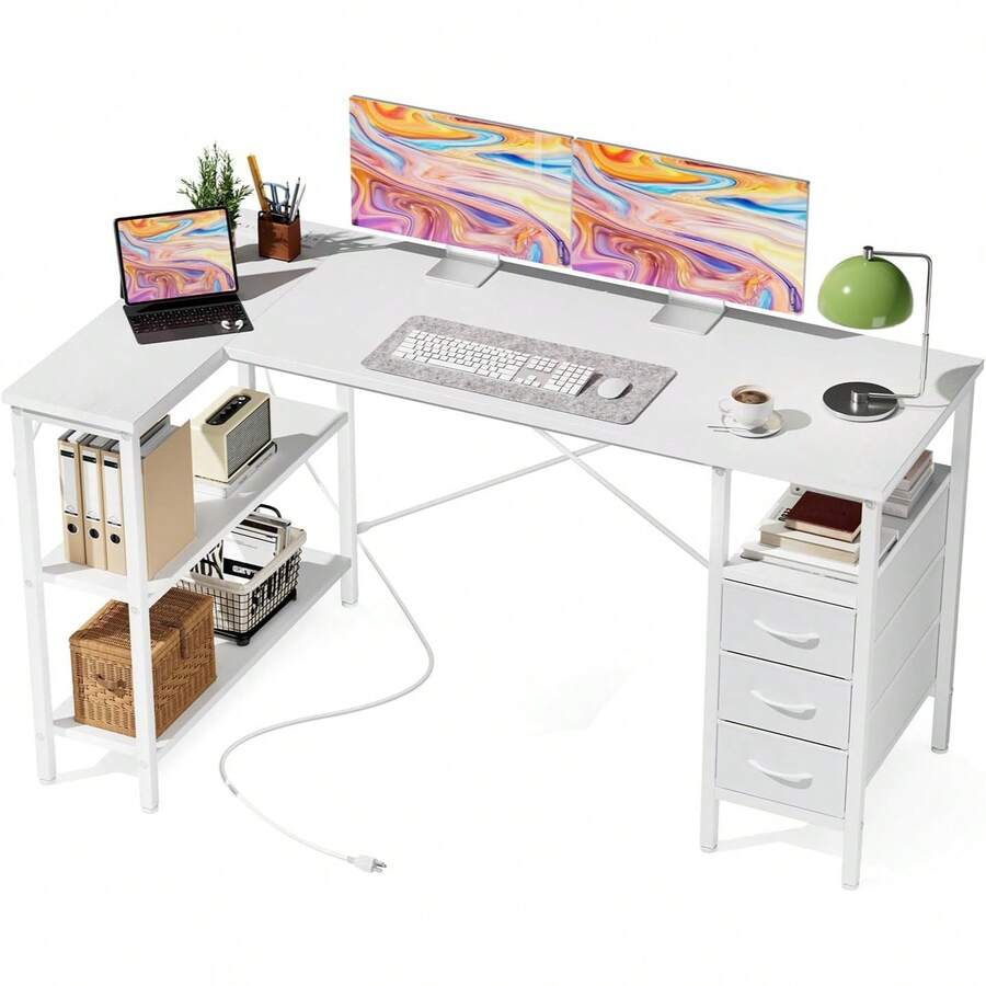 L Shaped Desk With Shelf Drawe - L Shaped Desk Setup 评论和价格