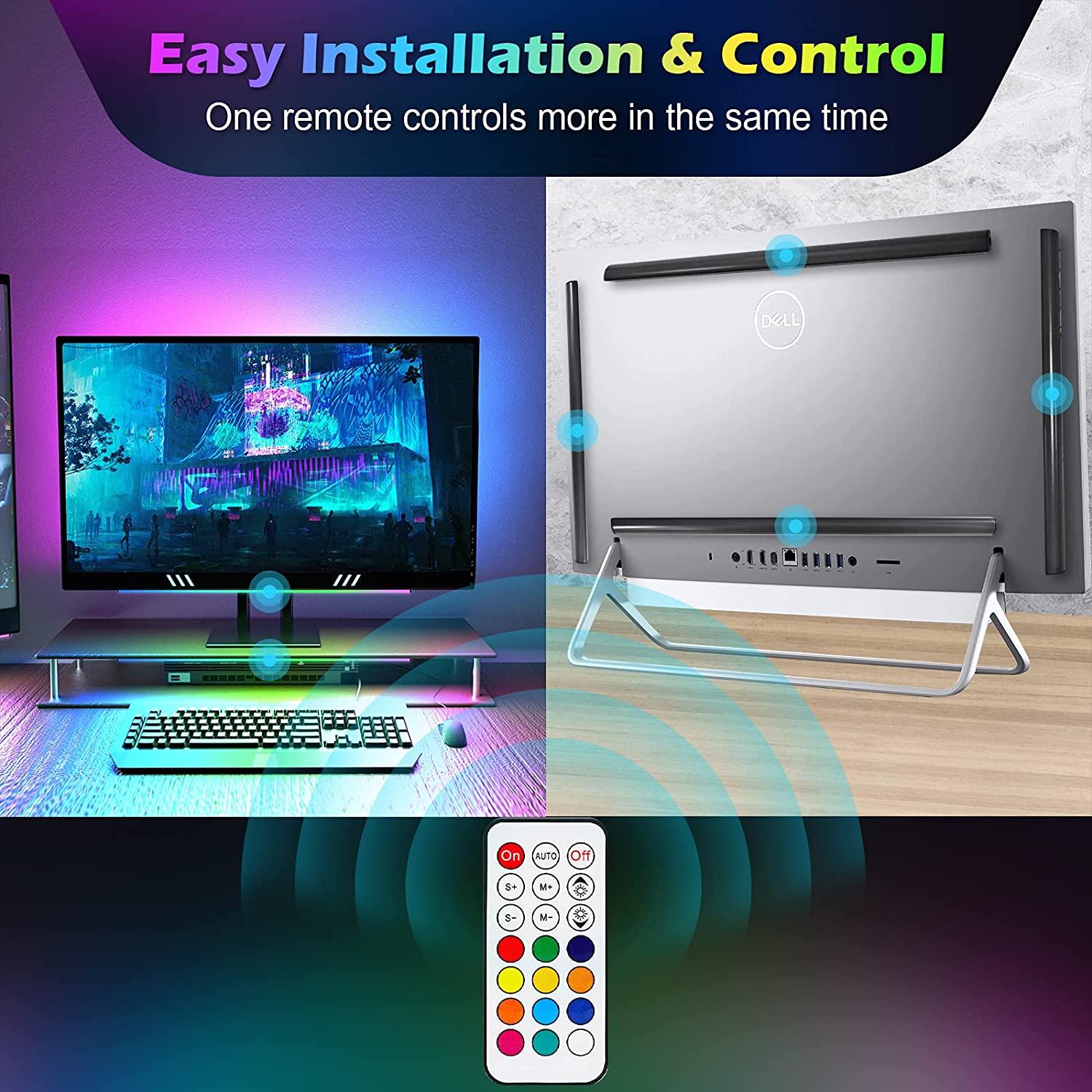 Under Monitor Light Bar RGB Dr - Desk Setup Diy 评论和价格
